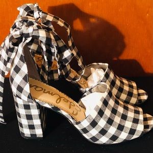 🖤Sam Edelman Black gingham canvas sandals🖤